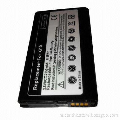 2,250mAh Q10 Mobile Phone Battery for RIM's BlackBerry NX1, with 3.7V Voltage